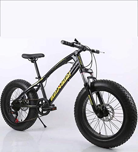 Fat Tyre Mountain Bike : GASLIKE Fat Tire Mens Mountain Bike, Double Disc Brake / High-Carbon Steel Frame Bikes, 7 Speed, Beach Snowmobile Bicycle 20 inch Wheels, J