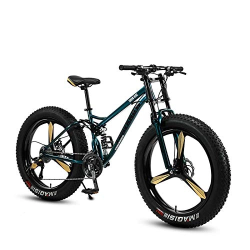 Fat Tyre Mountain Bike : GASLIKE Mens Fat Tire Mountain Bike For Adult, Lightweight Snow Bikes, High Strength Carbon Steel Frame Double Disc Brake Cruiser Bicycle, A, 27speed