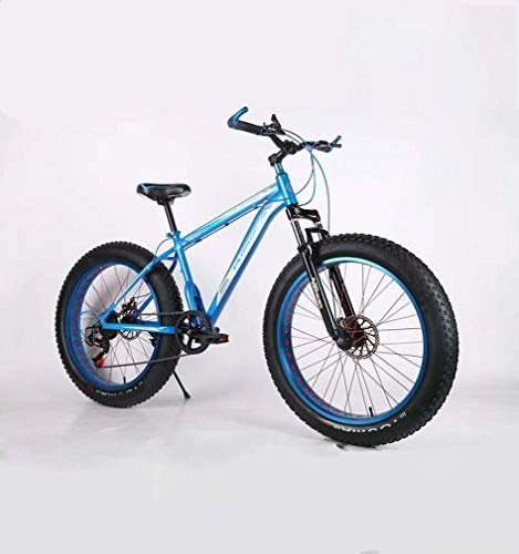 Fat Tyre Mountain Bike : GASLIKE Upgraded Version Fat Tire Mens Mountain Bike, Double Disc Brake / High-Carbon Steel Frame Cruiser Bikes 7 Speed, Beach Snowmobile Bicycle 24-26 inch Wheels, G, 24inch