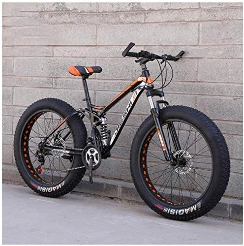 Fat Tyre Mountain Bike : Giow 24 / 26 Inches Mountain Bikes, Adults Kids Variable Speed Regulating Bicycle, High-carbon Steel Frame Commuter Bike (Color : 21 speed, Size : 26 inches)