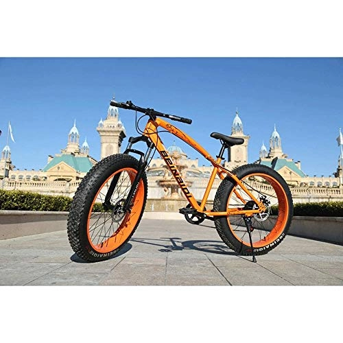 Fat Tyre Mountain Bike : Giow 26 Inches Fat Tire Mountain Bikes, Adult All Terrain Mountain Bike, High-carbon Steel Frame Hardtail Mountain Bike With Dual Disc Brake (Color : 27 speed)