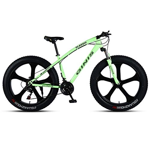 Fat Tyre Mountain Bike : Giow 26" Mountain Bike Front Fork Shock Absorption Variable Speed Regulating Car High-carbon Steel Frame Hardtail Mountain Bike With Dual Disc Brake, 5 Spoke, 21 / 24 / 27 / 30-speed (Color : 30 speed)