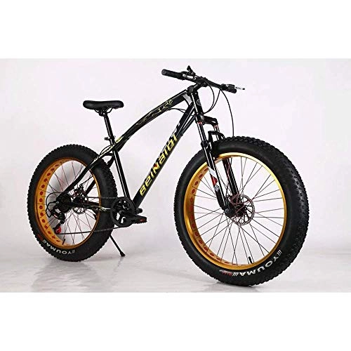 Fat Tyre Mountain Bike : Giow Mountain Bikes, High-carbon Steel Hardtail All Terrain Mountain Bicycle, 4.0 Fat Tire Non-slip Mountain Trail Bike Dual Disc Brake, 26 Inch (Color : 27 speed)
