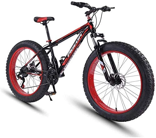Fat Tyre Mountain Bike : GMZTT Tout neuf 24 Speed ?Mountain Bikes, 26 Inch Fat Tire Mountain Trail Bike, High-carbon Steel Frame, All Terrain Mountain Bike with Dual Disc Brake for various outdoor places
