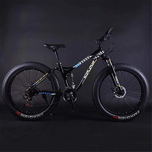 Fat Tyre Mountain Bike : GMZTT Unisex Bicycle Adult Fat Tire Mountain Bicycle, Beach Snow Bicycle, Double Disc Brake Cruiser Bikes, Professional Grade Mens Mountain Bicycle 24 Inch Wheels (Color : D, Size : 24 speed)