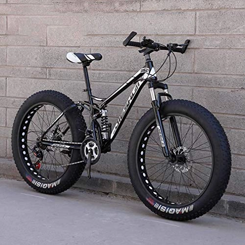 Fat Tyre Mountain Bike : GMZTT Unisex Bicycle Adult Fat Tire Mountain Bicycle, Off-Road Snow Bicycle, Double Disc Brake Cruiser Bikes, Beach Bicycle 26 Inch Wheels (Color : D, Size : 7 speed)