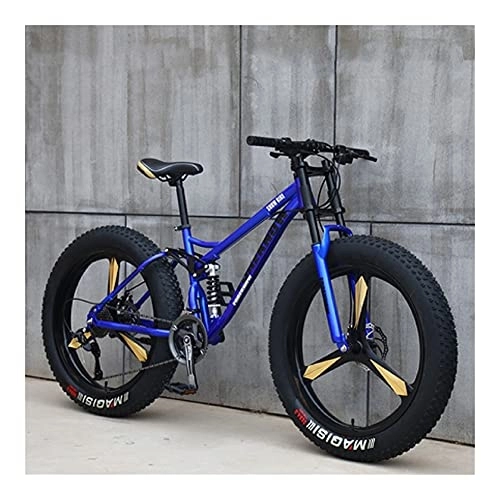 Fat Tyre Mountain Bike : GUHUIHE 26 Inch Wheel 27 Speed Adult Mountain Fat Bike Variable Speed Road Bicycle Off-road Snowmobile Men Outdoor Ride MTB (Color : White 5 knife wheel, Size : 21 Speed)
