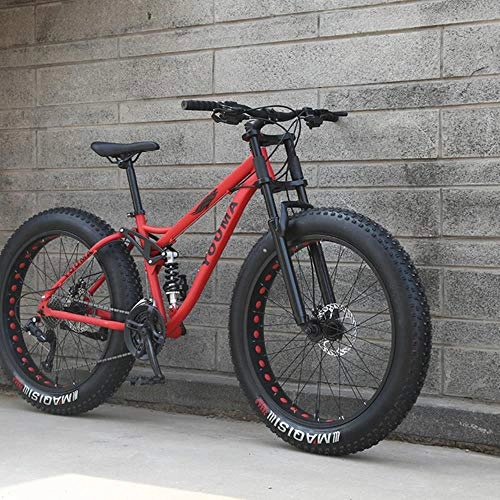 Fat Tyre Mountain Bike : GUIO 7 / 21 / 24 / 27 Speed 26x4.0 Fat bike Mountain Bike Snow Bicycle Shock Fork, soft tail frame, 24 speed