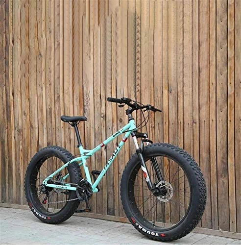 Fat Tyre Mountain Bike : HCMNME durable bicycle Fat Tire Mens Mountain Bike, Double Disc Brake / Cruiser Bikes, Beach Snowmobile Bicycle, 26 inch Aluminum Alloy Wheels Alloy frame with Disc Brakes