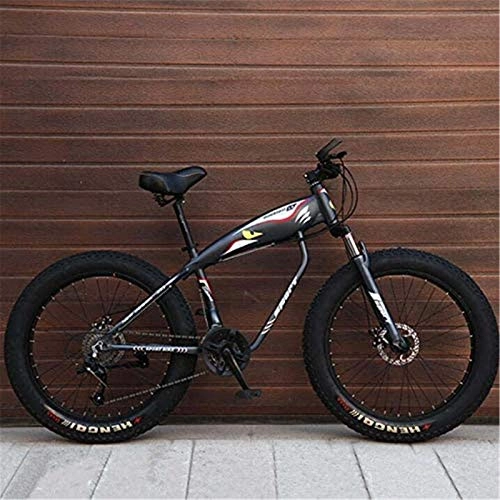 Fat Tyre Mountain Bike : HCMNME durable bicycle Mountain Bike Bicycle for Adults, Fat Tire Hardtail MBT Bike, High-Carbon Steel Frame, Dual Disc Brake, 26 Inch Wheels Alloy frame with Disc Brakes