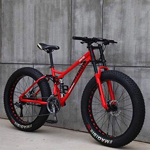Fat Tyre Mountain Bike : HFFFHA 26 in Tire Mountain Bike, Beach Snow Bikes, Speed Mountain Bike For Unisex Fat Tire Mountain Bike High Carbon Steel Frame With Speed Reduction And Shock Absorption Front