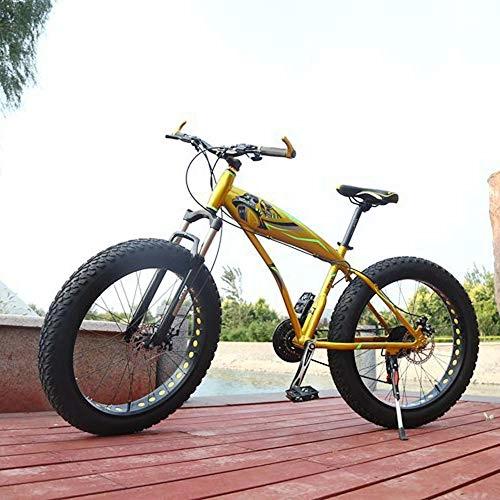Fat Tyre Mountain Bike : hj Snow Bike, 26 Inch Aluminum Alloy 21 Variable Speed Bicycle Big Tire Shock-Absorbing Disc Brake Mountain Bike Male And Female Student Bicycle, C