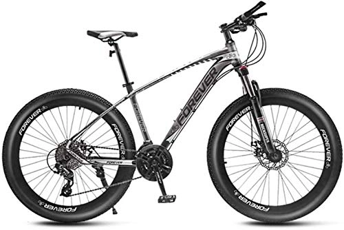 Fat Tyre Mountain Bike : HongLianRiven BMX 26 Inch Mountain Bikes, Disc Brake Fat Tire Mountain Trail Bike, Hardtail Mountain Bike, 24 / 27 / 30 / 33 Speed, Aluminum Alloy Frame 7-2 (Color : D, Size : 30 speed)