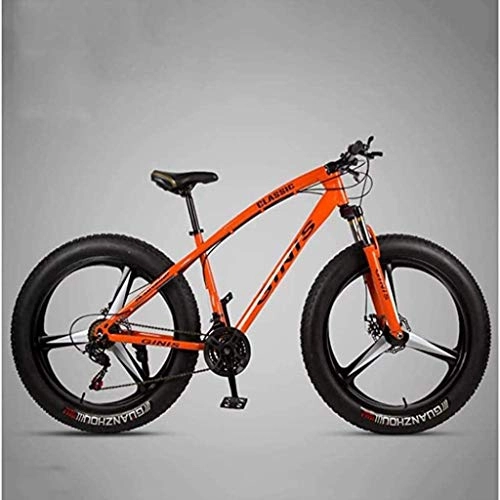 Fat Tyre Mountain Bike : HongLianRiven BMX Hardtail Mountain Bike, High-carbon Steel Frame 4.0 Fat Tire Mountain Trail Bike, Men's Womens Mountain Bicycle With Dual Disc Brake 6-11 (Color : Red, Size : 30 speed)