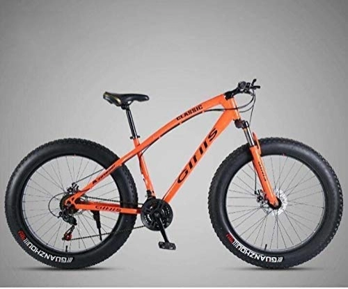 Fat Tyre Mountain Bike : HYCy 26 Inch Bicycle Mountain Bike Hardtail for Men's Womens, Fat Tire MTB Bikes, High-Carbon Steel Frame, Shock-Absorbing Front Fork And Dual Disc Brake