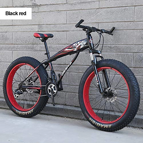 Fat Tyre Mountain Bike : Hyuhome 26 Inch Fat Tire Mountain Bike for Men Women, 27 Speed Dual Disc Brake MTB Bike with Front Suspension, Bicycle Adjustable Seat, High-Carbon Steel Frame Snowmobile, G