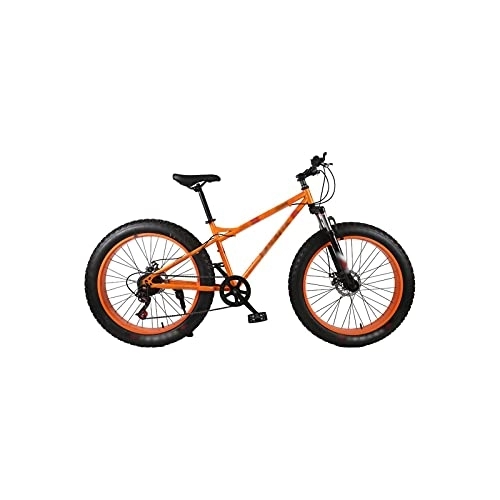 Fat Tyre Mountain Bike : IEASEzxc Bicycle Mountain Bike 4.0 Fat Tire Mountain Bicycle High Carbon Steel Beach Bicycle Snow Bike (Color : Orange)