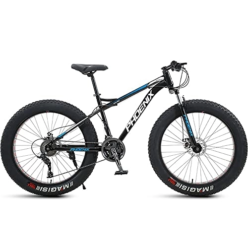 Fat Tyre Mountain Bike : ITOSUI 24 Inch Mountain Bikes, 4.0 Inch Thick Wheel, Adult Fat Tire Mountain Trail Bike, 7 / 21 / 24 / 27 / 30 Speed Bicycle, High-carbon Steel Frame Dual Full Suspension Dual Disc Brake
