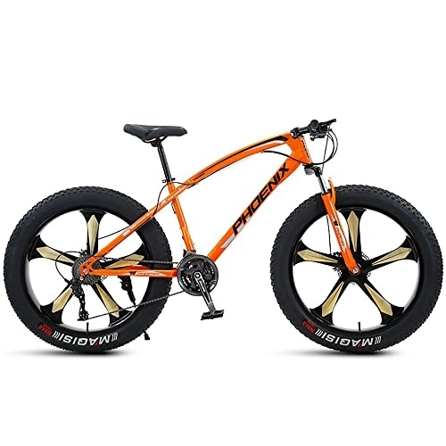 Fat Tyre Mountain Bike : ITOSUI 26 Inch Mountain Bikes, 21 / 24 / 27 / 30 Speed Bicycle, Adult Fat Tire Mountain Trail Bike, High-carbon Steel Frame Dual Full Suspension Dual Disc Brake 4.0 Inch Thick Wheel