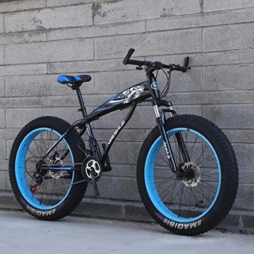 Fat Tyre Mountain Bike : JYTFZD WENHAO Mountain Bike, 24" / 26" Big Wheel Snow Bike, 21-Speed Dual Disc Brake, Strong Shock-Absorbing Front Fork, Outdoor Off-Road Beach Bike (Color : E)