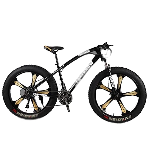 Fat Tyre Mountain Bike : Kays 26" Wheel Size Mountain Bike For Adult 21 / 24 / 27 Speeds Dual Suspension Man And Woman Bicycle(Size:24 Speed, Color:Black)