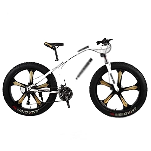 Fat Tyre Mountain Bike : Kays 26" Wheel Size Mountain Bike For Adult 21 / 24 / 27 Speeds Dual Suspension Man And Woman Bicycle(Size:27 Speed, Color:White)