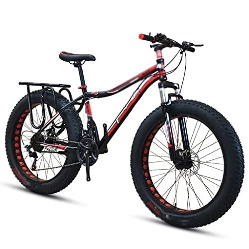 Fat Tyre Mountain Bike : KDHX 24 Inch Mountain Bike Trail Bicycle High Carbon Steel Frame Dual Disc Brake Full Suspension for Men and Women Outdoor Sports Commuting (Size : 27 speed-24 inches)