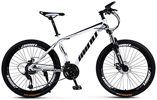 Fat Tyre Mountain Bike : Kids' Bikes Dual Suspension Mountain Bikes 30 Speed Mountain Bike 26 Inch Wheel Dual Suspension City Road Bicycle For Adults (Color : Black white)-White_Black