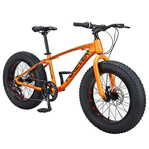 Fat Tyre Mountain Bike : Kids Mountain Bikes, 20 Inch 9-Speed Fat Tire Anti-Slip Bikes, Aluminum Frame Dual Disc Brake Bicycle, Hardtail Mountain Bike, Red Suitable for men and women, cycling and hiking ( Color : Beige )