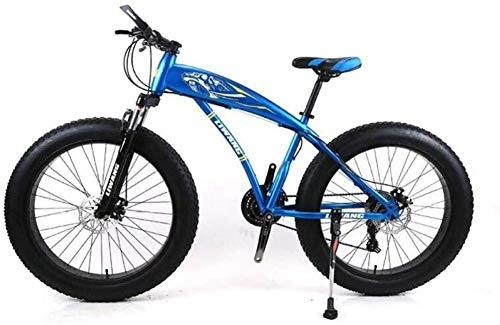 Fat Tyre Mountain Bike : LBWT Folding Mountain Bike, 26 Inch Fat Tire Road Bicycle, 7 / 21 / 24 / 27 Speeds, With Disc Brakes And Suspension Fork, Gifts (Color : A, Size : 21 Speed)