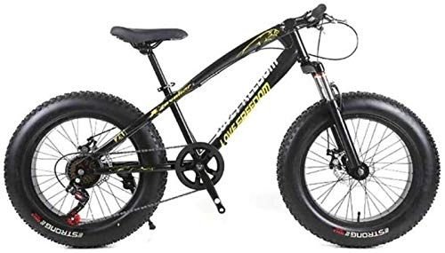 Fat Tyre Mountain Bike : LBWT Student Outdoor Mountain Bike, 26 Inch Fat Tire Road Bicycle, High Carbon Steel, 7 / 21 / 24 / 27 Speeds, With Disc Brakes And Suspension Fork, Gifts (Color : Black, Size : 24 Speed)