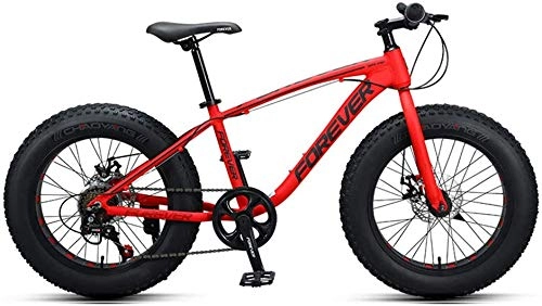 Fat Tyre Mountain Bike : LBYLYH Fat Tire Children Mountain Bike, 20-Inch / Aluminum Alloy Frame, 7-Speed, Atv Student Youth, Red