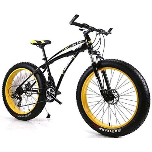 Fat Tyre Mountain Bike : LC2019 Mens Mountain Bike 26 Inch, Snow Bike Pedals Road Bicycle 7 / 21 / 24 / 27 Speeds, Fat Tire Disc Brakes And Suspension Fork (Size : 27 Speeds)