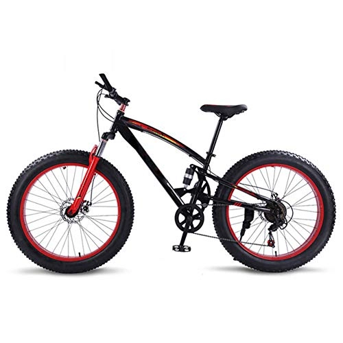Fat Tyre Mountain Bike : LCLLXB Bicycle Mountain Bike 7 / 21 Speed Fat bikes Outdoor Bicycle, Double Disc Brake Bicycles, To Work Student To School, C, 21-speed