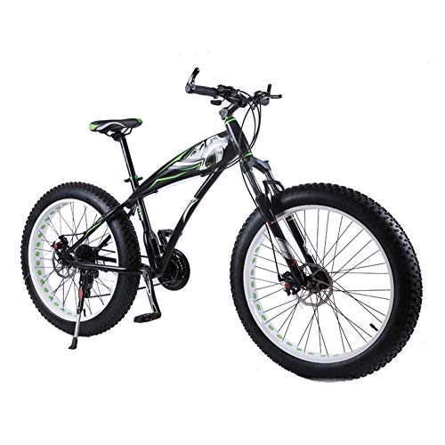Fat Tyre Mountain Bike : LCLLXB Bicycle Mountain bike, Outdoor Bike, 26 Inch Fat Bike 7 / 21 / 24 / 27 Speed Mtb Adult Outdoor Sport Big Tire Bicycle To Work Student To School, B, 21-speed