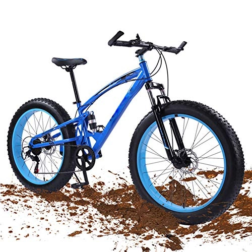 Fat Tyre Mountain Bike : LCLLXB Bicycle Mountain Bike Outdoor Bike 7 / 21Speed Full Suspension MTB Bikes Sports Male and Female Adult Commuter Anti-Slip Bicycles, B, 21-speed