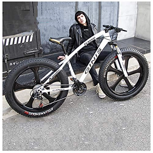 Fat Tyre Mountain Bike : LDLL Country Mountain Bike, 26 Inch Double Disc Brake, Gearshift Bicycle 5 Cutter Wheel Adult MTB, Adult Student Outdoors