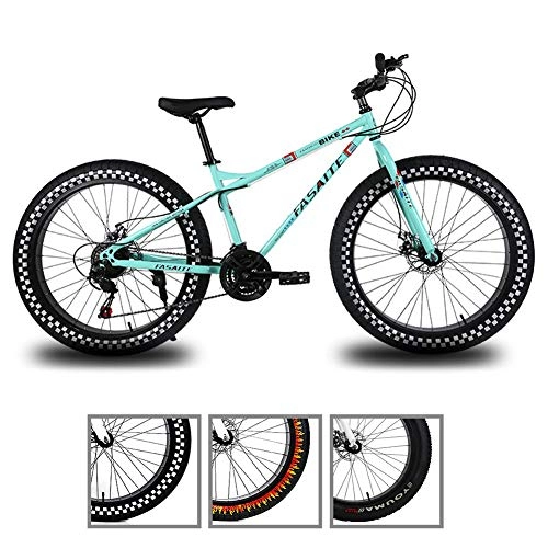 Fat Tyre Mountain Bike : LDLL Fat Tire Mountain Bike 26 Inch 27 Speed, 4.0 Wide Tire Outdoor Riding Bicycle Double Disc Brakes Mtb Bicycle