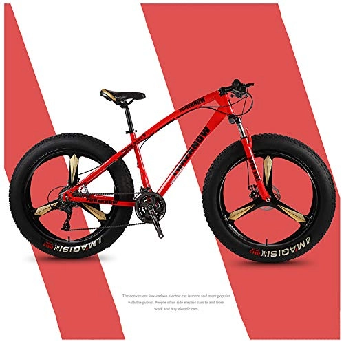 Fat Tyre Mountain Bike : LDLL Mountain Bike 26 Inch Outroad Bicycles, Disc Brakes High Carbon Steel frame Fat Tire Variable Speed Bike, Shock Absorption MTB Bicycle