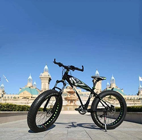 Fat Tyre Mountain Bike : Lightweight， Fat Tire Adult Mountain Bike, Double Disc Brake / Aluminum alloy Frame Cruiser Bikes, Beach Snowmobile Bicycle, 24 Inch Wheels Inventory clearance ( Color : Black , Size : 24 speed )