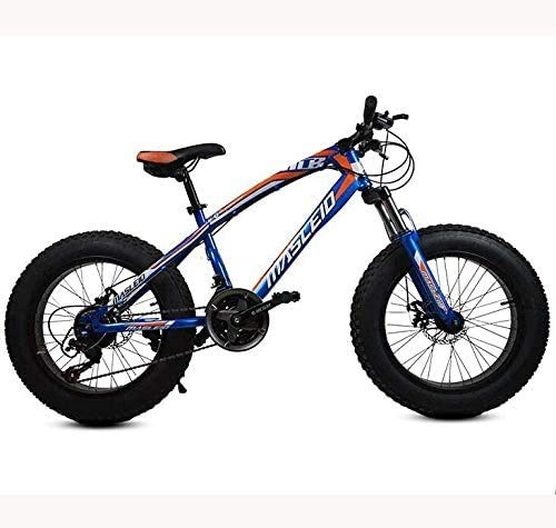 Fat Tyre Mountain Bike : Lightweight， Fat Tire Mountain Bike Bicycle for Kids And Teens, 20-Inch Wheels MBT Bikes High-Carbon Steel Frame, Shock-Absorbing Front Fork And Double Disc Brake Inventory clearance ( Color : C )