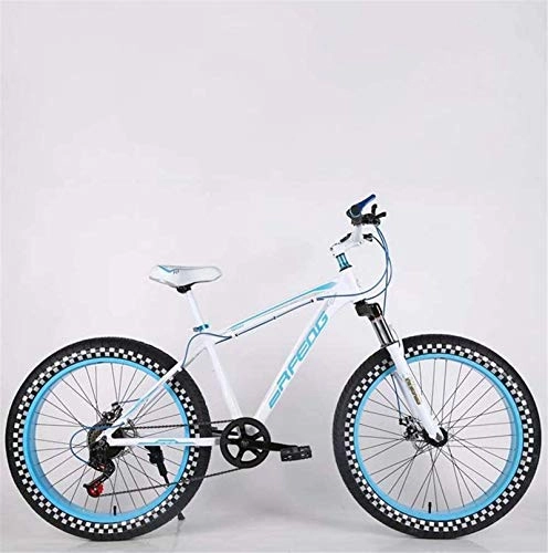 Fat Tyre Mountain Bike : Lightweight， Mens Adult Fat Tire Mountain Bike, Double Disc Brake Beach Snow Bicycle, High-Carbon Steel Frame Cruiser Bikes, 24 Inch Highway Wheels Inventory clearance ( Color : B , Size : 27 speed )