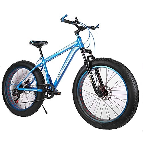 Fat Tyre Mountain Bike : LINGYUN 4 in Fat Tire Mountain Bikes, 17-Inch / Medium High-Tensile Aluminum Frame 21-Speed 26-inch Wheels