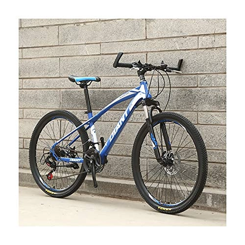 Fat Tyre Mountain Bike : Link Co 26 Inch Mountain Bike Shifting Disc Brakes Mountain Bike 21 Speed Shock Absorption One Wheel Bicycle, Blue