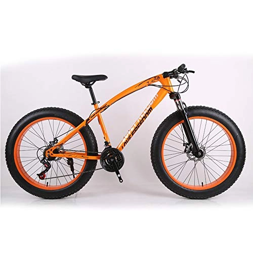 Fat Tyre Mountain Bike : LISI 26 inch off-road ATV 24 speed snowmobile speed mountain bike 4.0 big tire wide tire bicycle, Orange