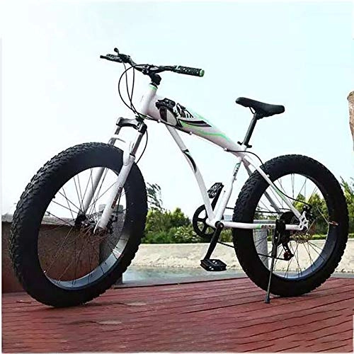 Fat Tyre Mountain Bike : LITI 24 Inch Bike High Carbon Steel Mountain Bikes 7 / 21 / 24 / 27Speed Bicycle Full Suspension MTB for Men / Women (Black), 21 speed