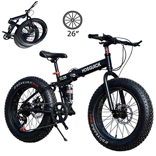 Fat Tyre Mountain Bike : LXDDP Fat Tire Mens Mountain Bike, 26-Inch Disc Brake Bicycle, Shock-Absorbing Off-Road Racing Bike, Student Variable Speed Off-Road Double Cycling for Teen