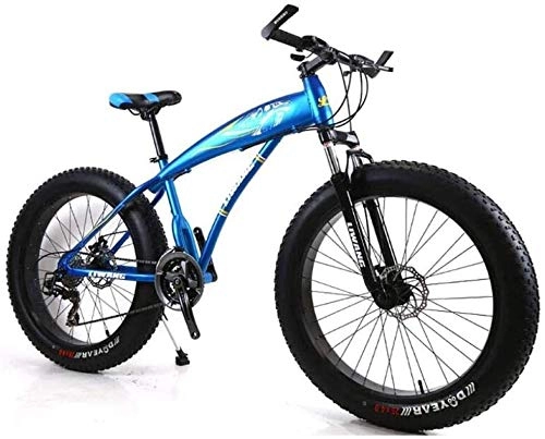 Fat Tyre Mountain Bike : Lxyfc Fast lfc xy MTB Hardtail MTB Men MTB 7 / 21 / 24 / 27 speed road bike tire 24 inches thick snow bicycle pedal with disc brakes and the suspension fork, BlackBlue, 21 speed Essential