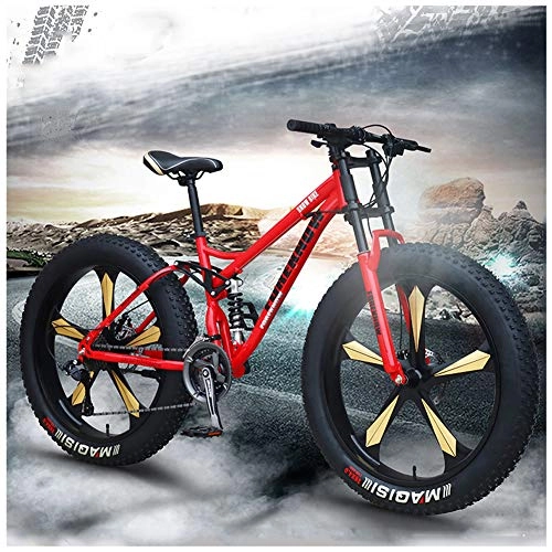 Fat Tyre Mountain Bike : LYTLD Mountain Bike, Double Disc Brake, Adjustable Seat Mountain Bicycle, 26 Inch Fat Tire, Shock Absorption Mountain Bicycle