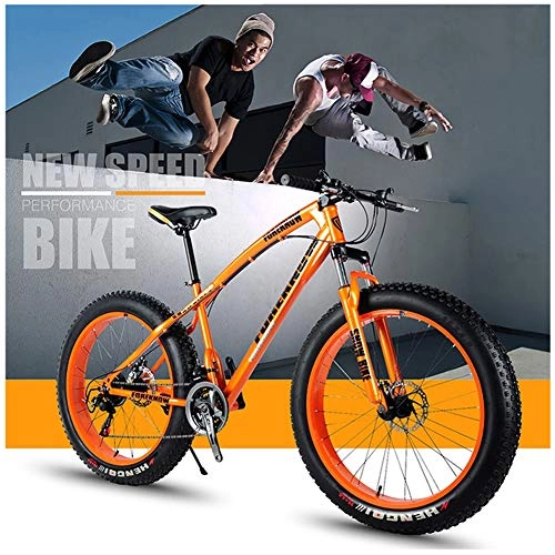 Fat Tyre Mountain Bike : LYTLD Mountain Bikes, 26 Inch Fat Tire Hardtail Mountain Bike, High-carbon Steel Frame, Bicycle Adjustable Seat, Shock-absorbing Front Fork